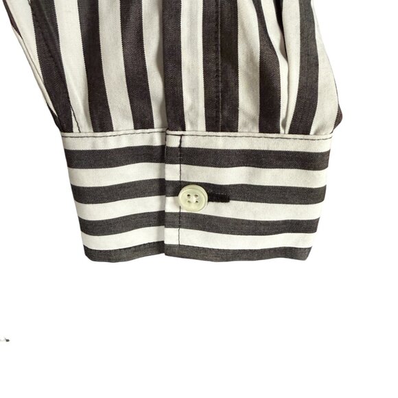 Lands' End black and white striped long sleeve button down boyfriend tunic XS - Picture 6 of 10